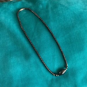 Graphite beaded necklace